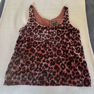 J. Crew Always Women's Pink and Black Leopard Print Velvet Top